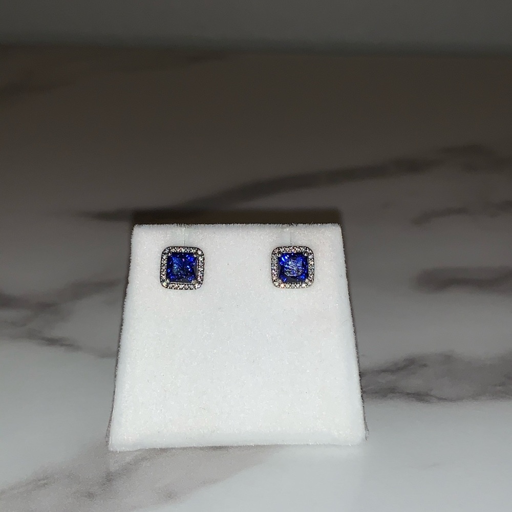 Blue “Sapphire” Stud Earrings